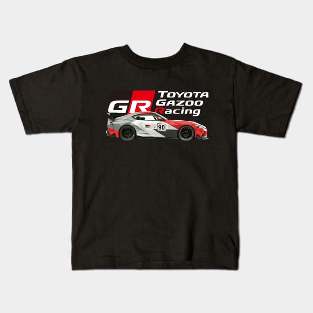 A90 GR Supra GT4 racing concept Kids T-Shirt by cowtown_cowboy